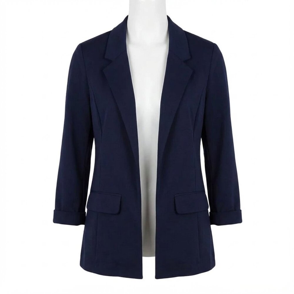 Liverpool Los Angeles Cotton Boyfriend Blazer Women’s Relaxed Open-Front Navy
